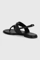 Usnjeni sandali Calvin Klein FLAT TP SANDAL METAL BAR LTH Zunanjost: Naravno usnje Notranjost: Naravno usnje Podplat: Sintetični material