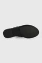 Calvin Klein sandały skórzane FLAT TP SANDAL METAL BAR LTH HW0HW02031 czarny