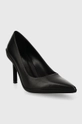 Шкіряні туфлі Calvin Klein HEEL PUMP 90 LEATHER чорний