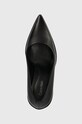 Calvin Klein stilettos de piele HEEL PUMP 90 LEATHER negru HW0HW02033
