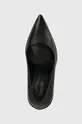 czarny Calvin Klein szpilki skórzane HEEL PUMP 90 LEATHER
