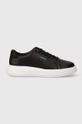 Δερμάτινα αθλητικά παπούτσια Calvin Klein CUPSOLE LACE UP CALVIN MTL LTH μαύρο