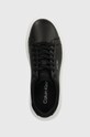 Kožené tenisky Calvin Klein CUPSOLE LACE UP CALVIN MTL LTH čierna HW0HW02034
