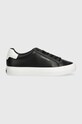 Calvin Klein sneakersy VULCANIZED LACE UP LTH imitacja skóry licowej czarny HW0HW02037