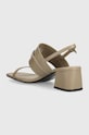 Взуття Шкіряні сандалі Calvin Klein HEEL SANDAL 45 MET BAR LTH HW0HW02056 бежевий