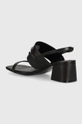 Calvin Klein sandały skórzane HEEL SANDAL 45 MET BAR LTH Cholewka: Skóra naturalna, Wnętrze: Skóra naturalna, Podeszwa: Materiał syntetyczny