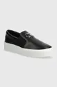 μαύρο Δερμάτινα ελαφριά παπούτσια Calvin Klein FLATFORM CUP SLIP ON RE LOCK LTH Γυναικεία