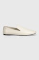 Calvin Klein mokasyny skórzane LOAFER LEATHER HW0HW02129 beżowy SS24