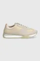 Calvin Klein sneakersy RUNNER LACE UP LTH/NYLON beżowy