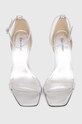 Δερμάτινα σανδάλια Calvin Klein HEEL SANDAL 90 MET ασημί HW0HW02132