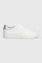 Δερμάτινα αθλητικά παπούτσια Calvin Klein VULCANIZED LACE UP LTH λευκό