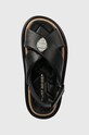 Kurt Geiger London sandały skórzane Orson Cross Strap Sandal czarny 9992200109.BLACK