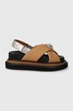 Шкіряні сандалі Kurt Geiger London Orson Cross Strap Sandal платформа бежевий 9992248109.CAMEL