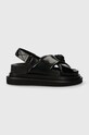 Kurt Geiger London sandale de piele Orson Cross Strap Sandal platformă negru 2028900309.BLACK