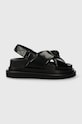 Kožené sandály Kurt Geiger London Orson Cross Strap Sandal 5-8 cm černá 2028900309.BLACK