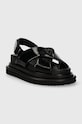 Kožené sandály Kurt Geiger London Orson Cross Strap Sandal 2028900309.BLACK černá SS24