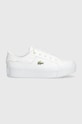 Lacoste sneakersy Ziane Platform Logo Leather imitacja skóry licowej biały 47CFA0005