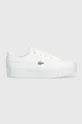 biały Lacoste sneakersy Ziane Platform Logo Leather Damski