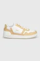 Lacoste sneakers in pelle T-Clip Contrasted Leather beige