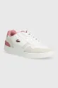 bianco Lacoste sneakers in pelle T-Clip Contrasted Collar Leather Snea Donna