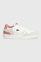 Lacoste sneakers in pelle T-Clip Contrasted Collar Leather Snea bianco