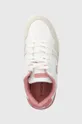 λευκό Δερμάτινα αθλητικά παπούτσια Lacoste T-Clip Contrasted Collar Leather Snea