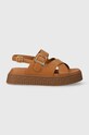 Liu Jo sandały skórzane LOVELY SANDAL 01 BA4131P0102S1892 brązowy SS24
