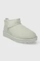 Čizme za snijeg od brušene kože UGG Classic Ultra Mini siva