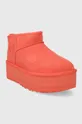 Čizme za snijeg od brušene kože UGG Classic Ultra Mini Platform narančasta