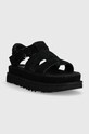 Sandale od brušene kože UGG Goldenstar Strap 1137890.BLK crna SS24