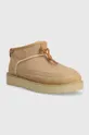 UGG suede snow boots Ultra Mini Crafted Regenerate beige