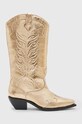 Шкіряні черевики AllSaints Dolly Boot без утеплення золотий WF763Z