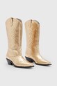 Δερμάτινες καουμπόικες μπότες AllSaints Dolly Boot WF763Z χρυσαφί SS24