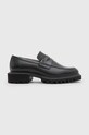 Шкіряні мокасини AllSaints Lola Loafer платформа чорний WF774Z