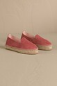 Manebi espadryle zamszowe Hamptons Double Sole Espadrilles platforma czerwony R.7.0.D0