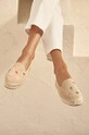 Manebi espadryle zamszowe Palm Springs Flat Espadrilles G.7.3.N0 beżowy SS24