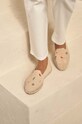 Obuwie Manebi espadryle zamszowe Palm Springs Flat Espadrilles G.7.3.N0 beżowy