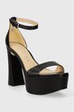Шкіряні сандалі Guess IDAS FLJIDS.LEA03.BLACK чорний SS24