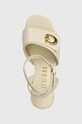 Guess sandale de piele KERNARA bej FLJKRN.LEA03.CREAM