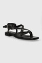 Guess sandały skórzane TAMPER FLJTAM.LEA03.BLACK czarny SS24