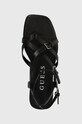 Guess sandały skórzane TAMPER czarny FLJTAM.LEA03.BLACK