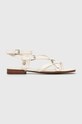 Guess sandały skórzane TAMPER FLJTAM.LEA03.IVORY beżowy SS24