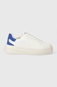 Guess bőr sportcipő ELBINA velúr bőr fehér FLJELB.LEA12.WHBLU