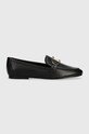 Usnjeni mokasini Guess ISAAC Zrnato usnje črna FLJISA.LEA14.BLACK
