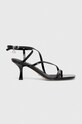 Δερμάτινα σανδάλια Guess RIMILLA RIMILLA στιλέτο μαύρο FLJRIM.PAT03.BLACK