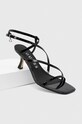 Δερμάτινα σανδάλια Guess RIMILLA RIMILLA FLJRIM.PAT03.BLACK μαύρο SS24
