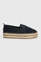 Замшевые эспадрильи Tommy Hilfiger TH EMBROIDERED SUEDE FLATFORM FW0FW07695 тёмно-синий SS24