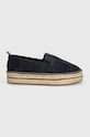 Tommy Hilfiger espadryle zamszowe TH EMBROIDERED SUEDE FLATFORM FW0FW07695 granatowy SS24