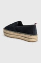 Obuwie Tommy Hilfiger espadryle zamszowe TH EMBROIDERED SUEDE FLATFORM FW0FW07695 granatowy