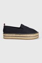 Tommy Hilfiger espadryle TH EMBROIDERED CANVAS FLATFORM FW0FW07696 granatowy SS24
